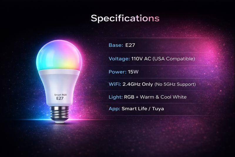 MOES Tuya Matter Wifi Smart Bulb Dimmable Led Light 16 Million RGB Colors E27 Candle Lamp Voice Control Alexa Google Home